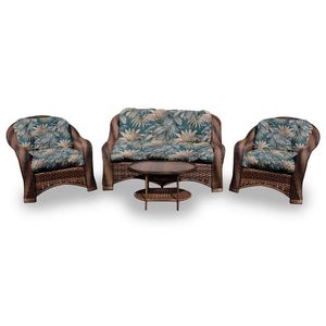 Conjunto De Sofá Fibra Sintética Melo-1 Sofá 2 L+2 Poltronas+1 Mesa Centro- Palmares Petróleo