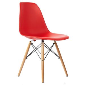 Kit 04 Cadeiras Eiffel Charles Eames Base Madeira Sala De Jantar Vermelho - Ssx Multicoisas