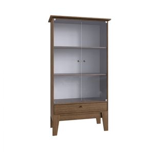 Cristaleira Complementos com 2 Portas de Vidro Ameixa Negra
