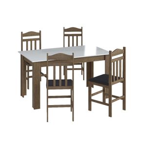 Conj Mesa de Jantar 4 Cadeiras Ameixa Negra / Preto