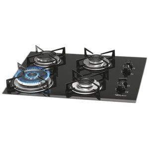 Cooktop A Gás 4 Bocas Tripla Chama Mesa Fischer Preto Bivolt