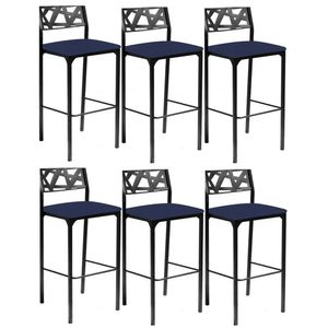 Kit 6 Banquetas Luiza Azul Marinho-gat Magazine