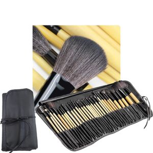 Pincel Maquiagem Kit 24 Peças Estojo Dobravel Makeup