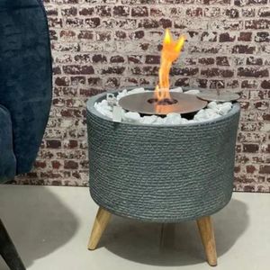 Lareira Ecológica A álcool Com Pedras Brancas 28 Cm - Circle Indian