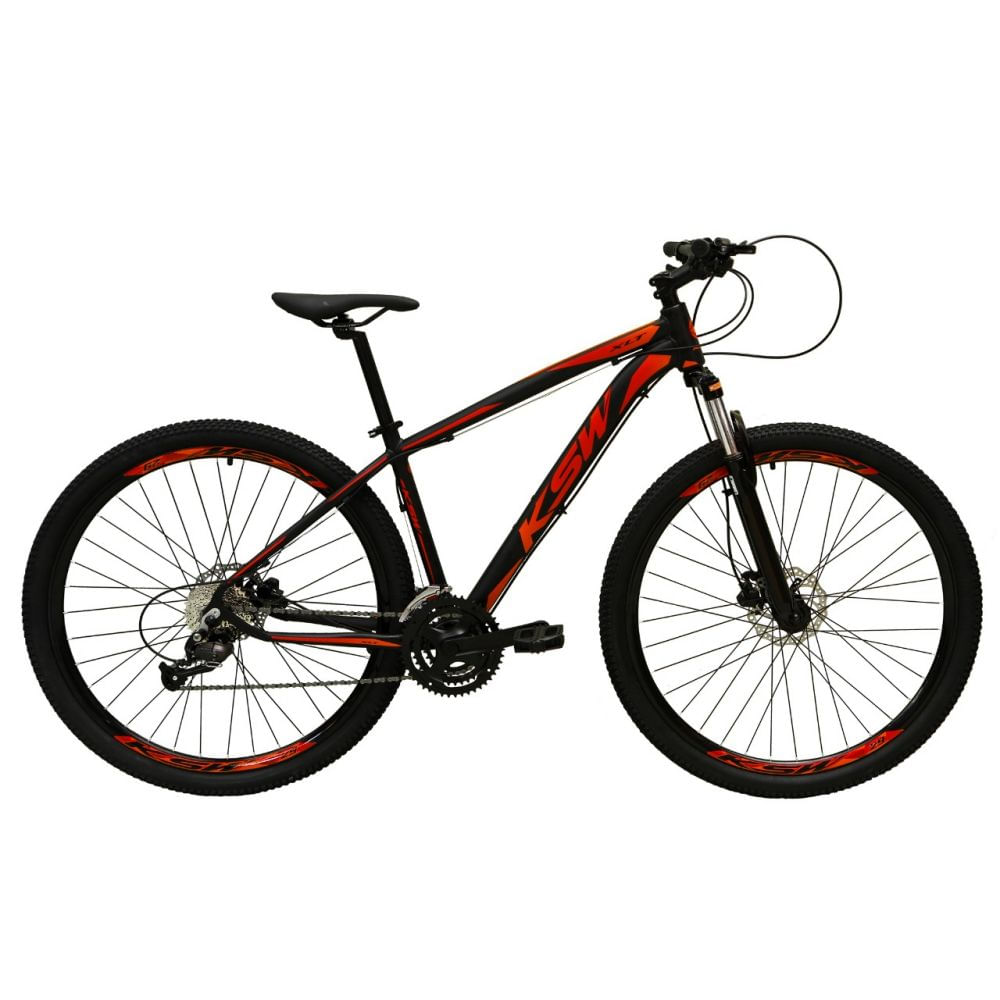 Bicicleta Ksw Xlt 2020 Disc H T21 Aro 29 Susp. Dianteira 27 Marchas - Preto/vermelho