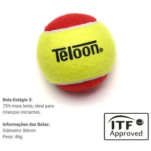 Bola Tênis Estagio 3 Pack 3 Un Certificado Itf Vermelho