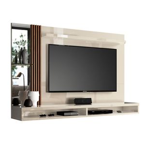 Painel Home Paris Para Tv Até 55" Ripado Com Espelho