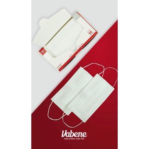 Máscara Colorida Tripla Descartável Vabene 50 Unidade Branco