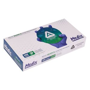 Luva Nitrílica Antimicrobiana Amg Medix Brasil 100Un P