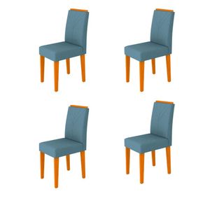 4 Cadeiras Para Sala De Jantar Amanda Ype Wd26 Azul Claro
