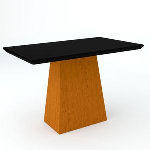 Mesa De Jantar 4 Lugares Tampo De Madeira Com Vidro 1,20m