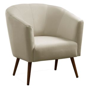 Poltrona Suiça Suede Veludo Creme Konfort