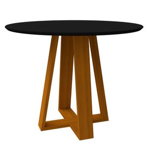 Mesa De Jantar Para 4 Lugares Tampo 1,00m Vitoria Ypê Preto New Ceval