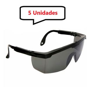 Kit 5 óculos Fume Proteção Segurança Epi Envio Rápido 24hrs - Un / 5