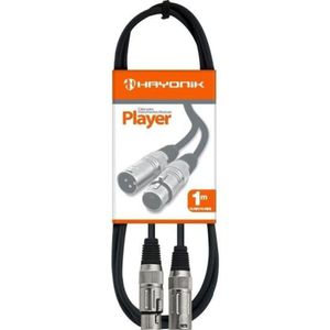 Cabo Para Microfone Xlr(F) X Xlr(M) 1M Player Preto Hayonik