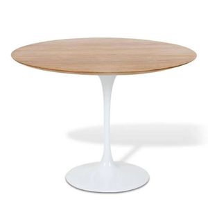 Mesa de Jantar Tulipa Redonda 70cm Freijó Branco