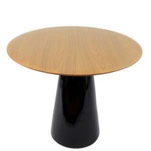 Mesa de Jantar Cone 90cm Tampo Freijó Preto