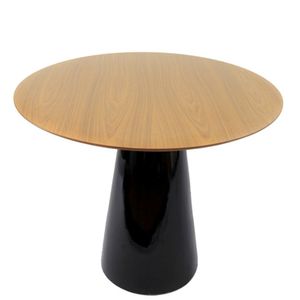 Mesa de Jantar Cone 100cm Tampo Freijó Preto
