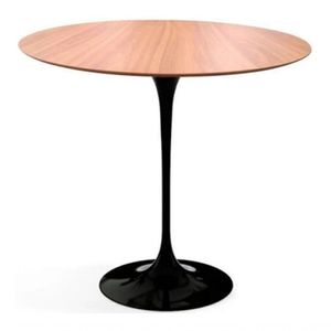 Mesa Lateral Tulipa Saarinen Redonda 41Cm Tampo Freijó Preto