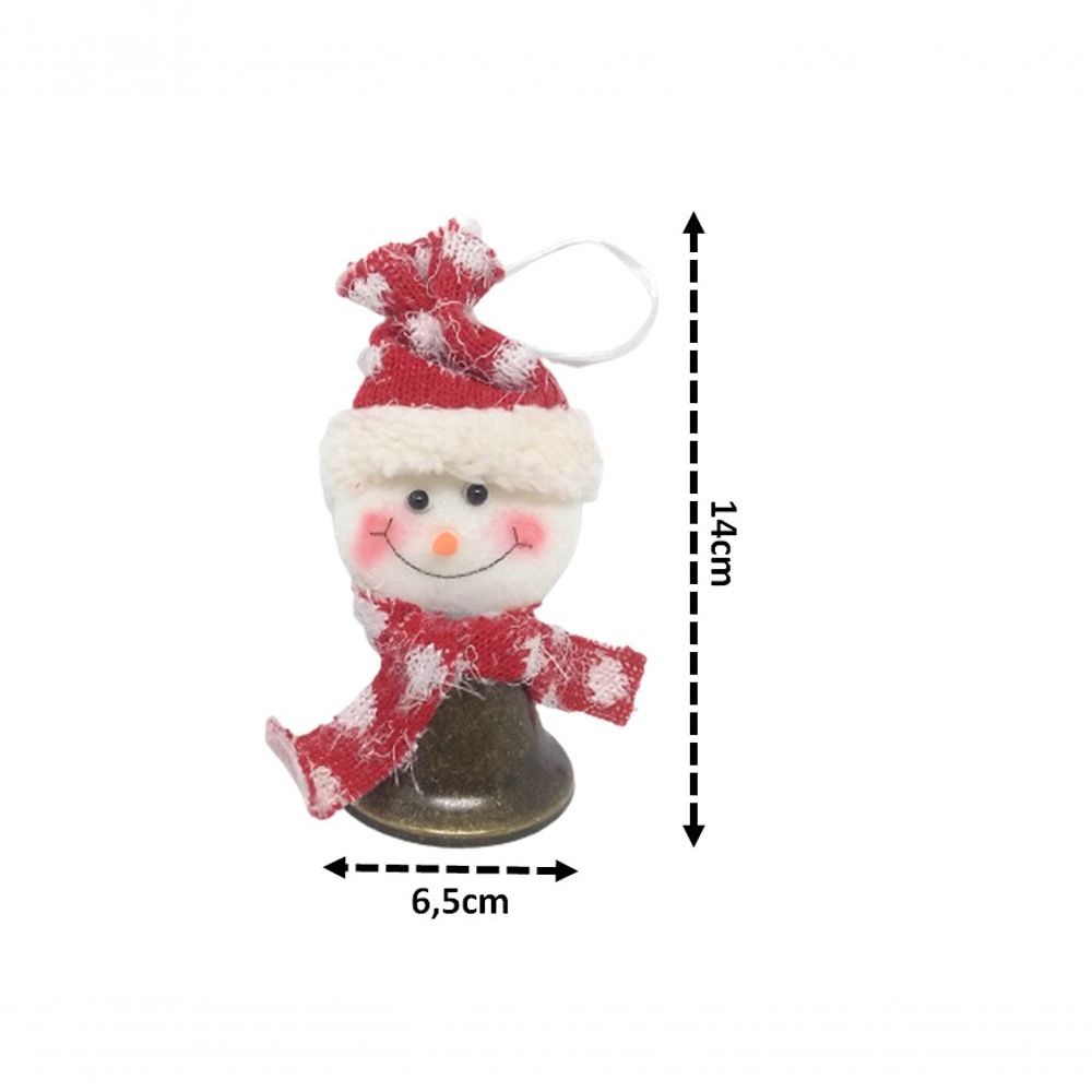 Jogo Papai Noel e Boneco de Neve Pendente Estrela Pelúcia Rústico 14cm 8  Unidades - Master Christmas