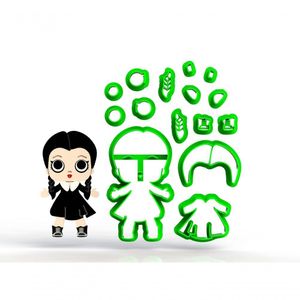 Cortador Wandinha Addams -cute Modular Adams Tamanho 7 Cm
