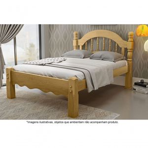 Cama Casal Em Madeira Maciça Torneada 1,40 Siena Imbuia