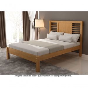 Cama Casal Em Madeira Maciça 1,40 Nápoles Mel