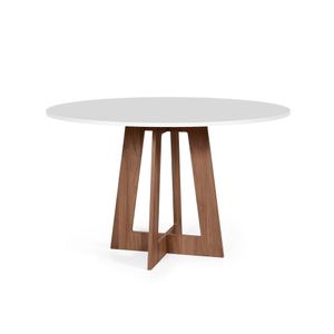 Mesa De Jantar Redonda 6 Lugares 120cm Montreal Branco/noronha - Straub Web