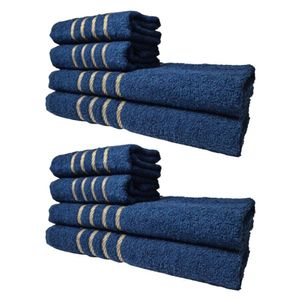 Kit 8 Toalhas Grossas E Grandes Dubai 4 Banhos 4 Rostos Azul