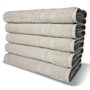 Kit 5 Toalhas De Banho 430g/m² Grande Grossa 80x150cm Lisboa Bege