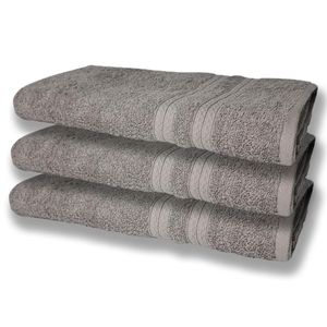 3 Toalhas Super Felpudas Grande E Grossa Algodão 80x150 Cinza