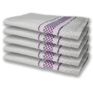 5 Panos De Prato Atoalhado Felpudo Roxo