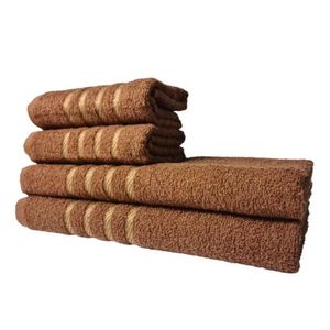 Jogo De Toalha 2 Banho 2 Rosto 4pçs Luxo Dubai Marrom
