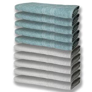 10 Toalhas Grande E Grossa 5 Branco 5 Verde