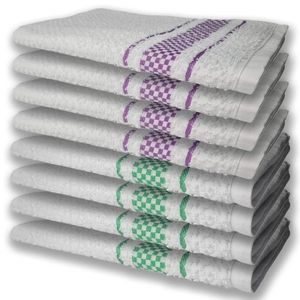 8 Panos De Prato Atoalhado Felpudo 4 Roxo 4 Verde