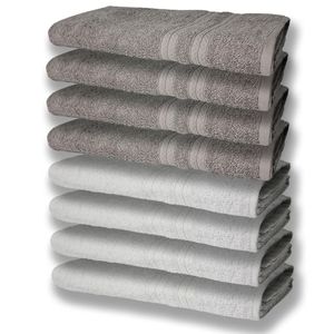 8 Toalhas Grande E Grossa 4 Branco 4 Cinza