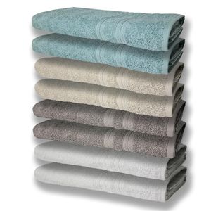 8 Toalhas Grande E Grossa 2 Branco 2 Cinza 2 Bege 2 Verde