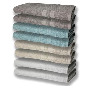 8 Toalhas Grande E Grossa 2 Branco 2 Bege 2 Verde 2 Cinza