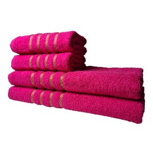 Kit 4 Toalhas 2 Banho 2 Rosto Dubai 100% Algodão Rosa