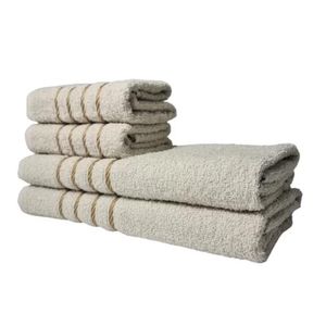 Kit 4 Toalhas 2 Banho 2 Rosto Dubai 100% Algodão Bege
