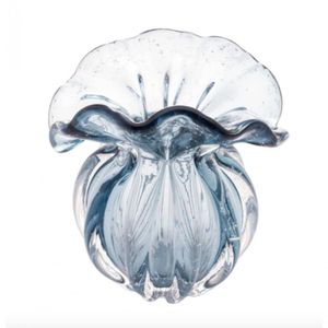 Vaso De Vidro Italy Azul 13,5x11x14 Cm - Lyor