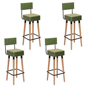 Kit 4 Banquetas Barcelona Cor Verde - Speciale Home Verde