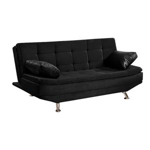 Sofá Cama Valencia 3 Lugares Reclinável Corano Preto - Speciale Home Preto