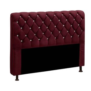 Cabeceira Estofada Fernanda 140 Cm Casal Veludo Vinho Speciale Home Vinho