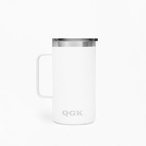 Copo Térmico Tumbler 20 Oz 591 Ml Qgk Branco Com Tampa