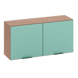 Armário Aéreo 120 Cm 2 Portas Etna Poliman Móveis Carvalho Oak/menta