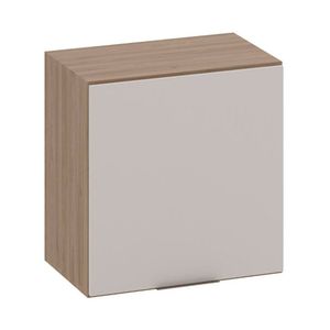 Armário Aéreo 58 Cm 1 Porta Etna Poliman Móveis Carvalho Oak E Off White