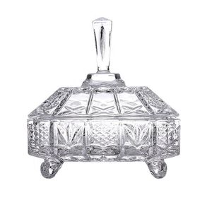 Bomboniere De Vidro Pequena Quadrada Potiche Para Doces