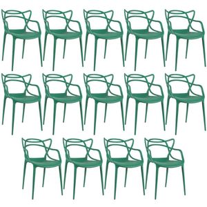 Kit - 14 X Cadeiras Masters Allegra - Verde Escuro
