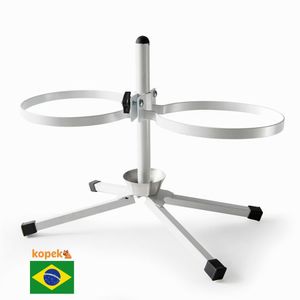 Comedouro Duplo Elevado Anti-formiga Cães Gatos 500ml Branco